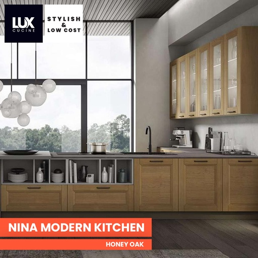 CRC NINA Modern Kitchen in Malta, Oak Finish